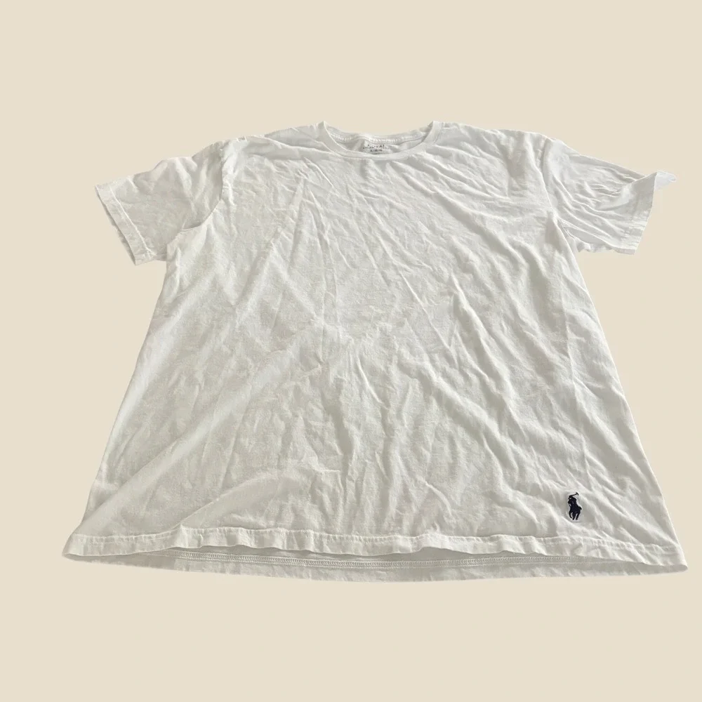 Polo Ralph Lauren Mens White Classic Fit Crewneck T-Shirt XL Navy Pony Logo